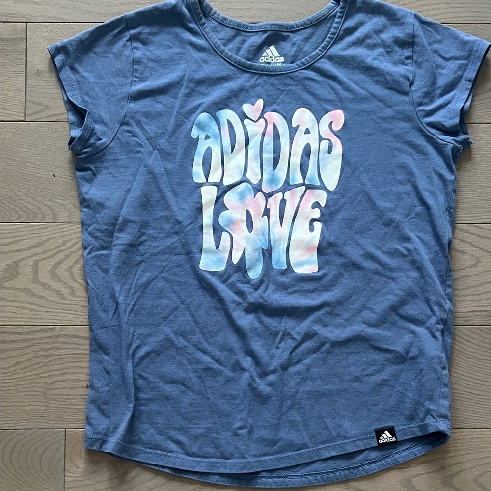 Adidas Kids Blue 'Love' Graphic Tee